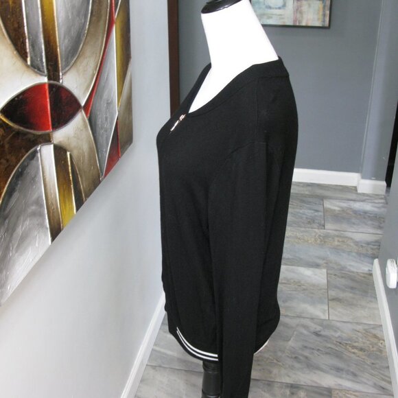 My Michelle Black Zip Front Cardigan Sweater Size Large - Picture 4 of 6